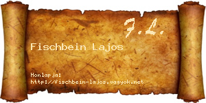 Fischbein Lajos névjegykártya